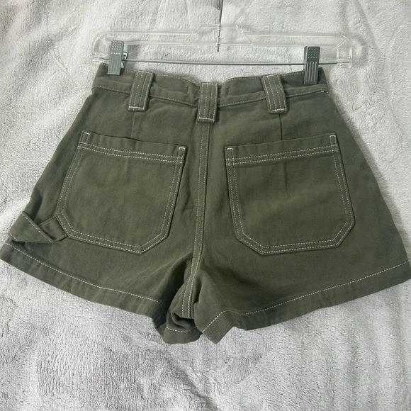Olive Green Women's Shorts - Picture 2 of 5